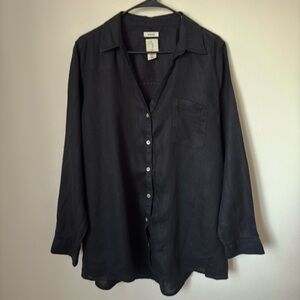 JOIE 100% linen Black button down shirt, size: XL, like new